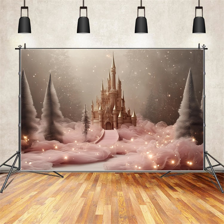 Castle Photography Backdrop Soft Tulle Path Forest Backdrop UK CSH4-352