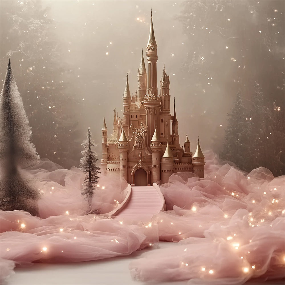 Castle Photography Backdrop Soft Tulle Path Forest Backdrop UK CSH4-352