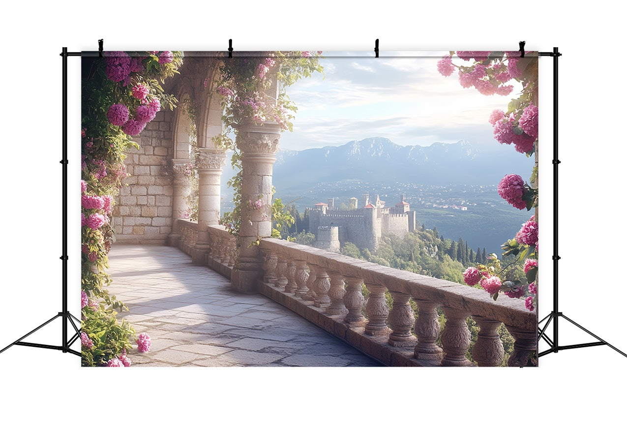 Castle Photography Backdrop Balcony Overlook Backdrop UK CSH4-355