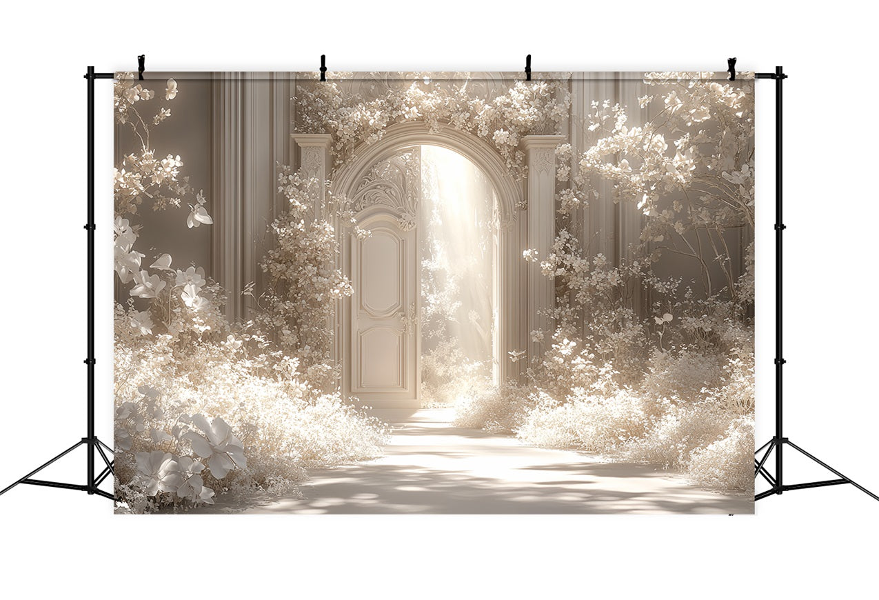Castle Interior Backdrop White Floral Fantasy Archway Backdrop UK CSH4-358