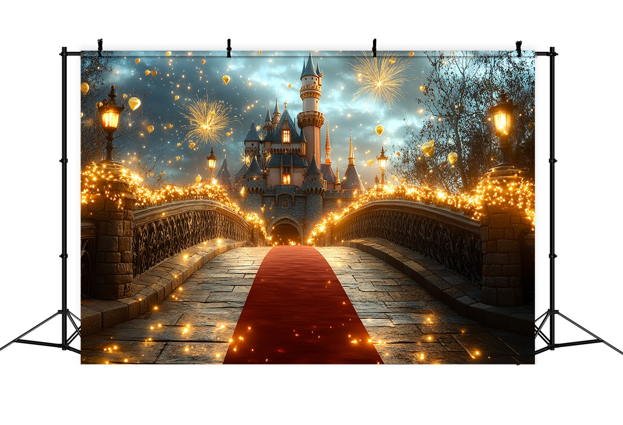 Castle Backdrops Fireworks Celebration Bridge Backdrop UK CSH4-359