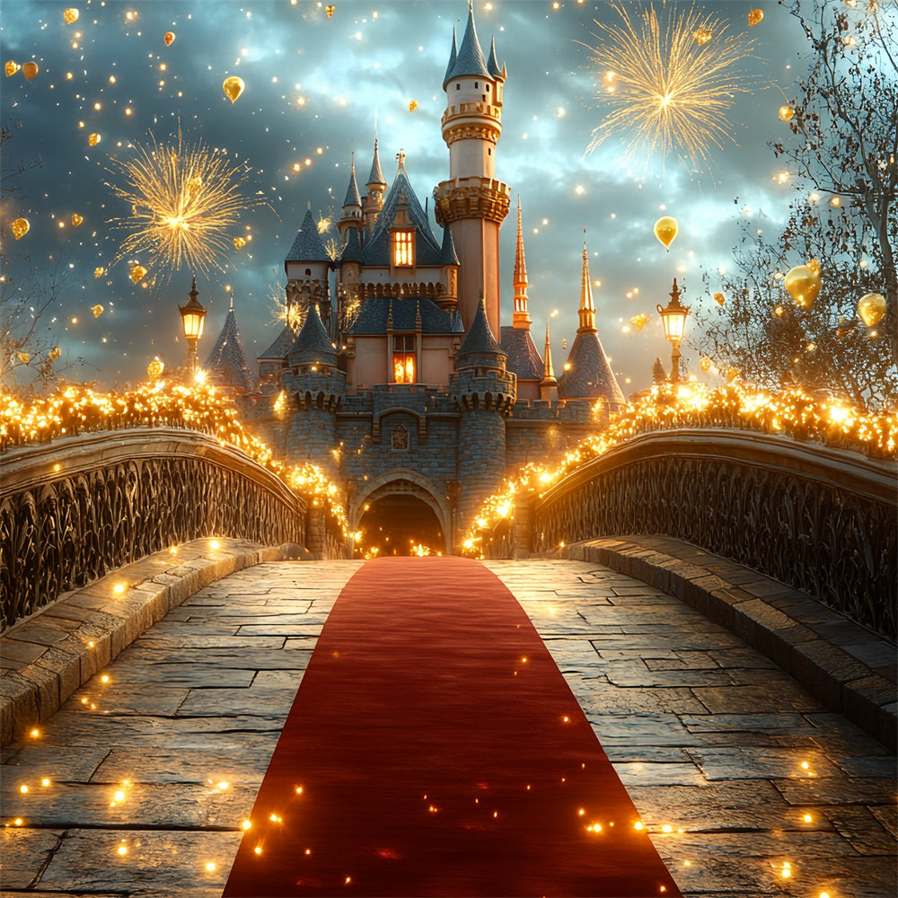 Castle Backdrops Fireworks Celebration Bridge Backdrop UK CSH4-359