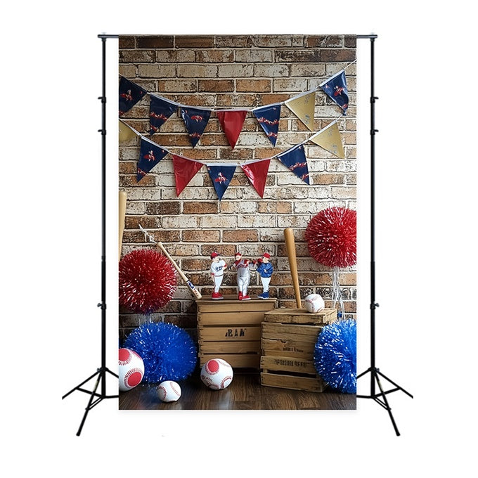 Baseball Backdrop Brick Wall Baseball Decor Backdrop UK CSH4-368