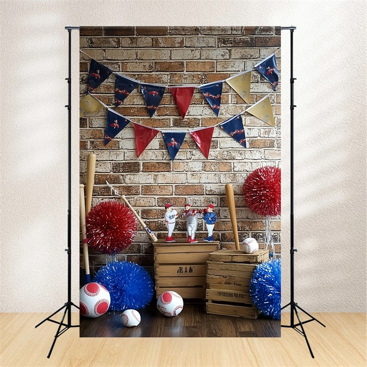 Baseball Backdrop Brick Wall Baseball Decor Backdrop UK CSH4-368