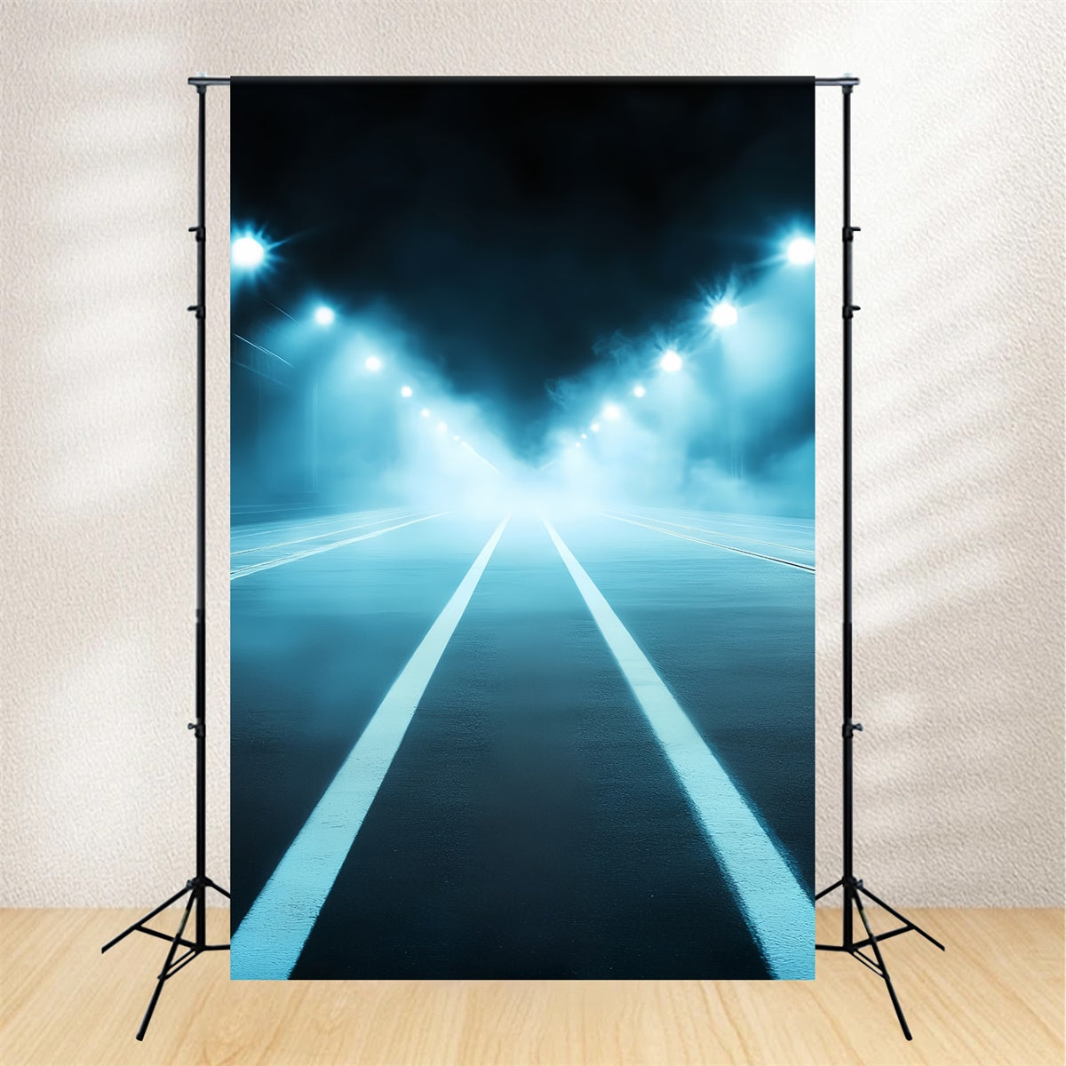 Sports Photography Backdrops Misty Night Race Lane Backdrop UK CSH4-388