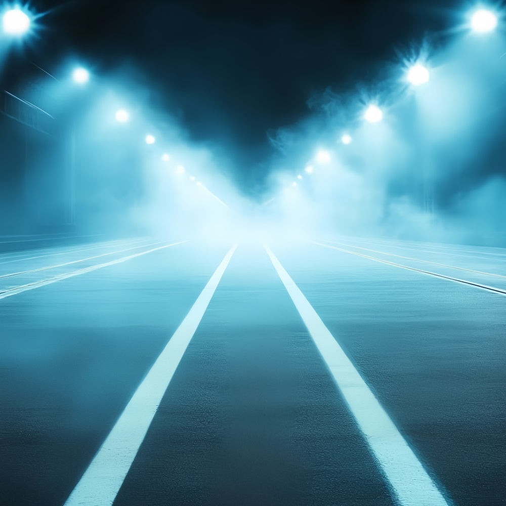Sports Photography Backdrops Misty Night Race Lane Backdrop UK CSH4-388