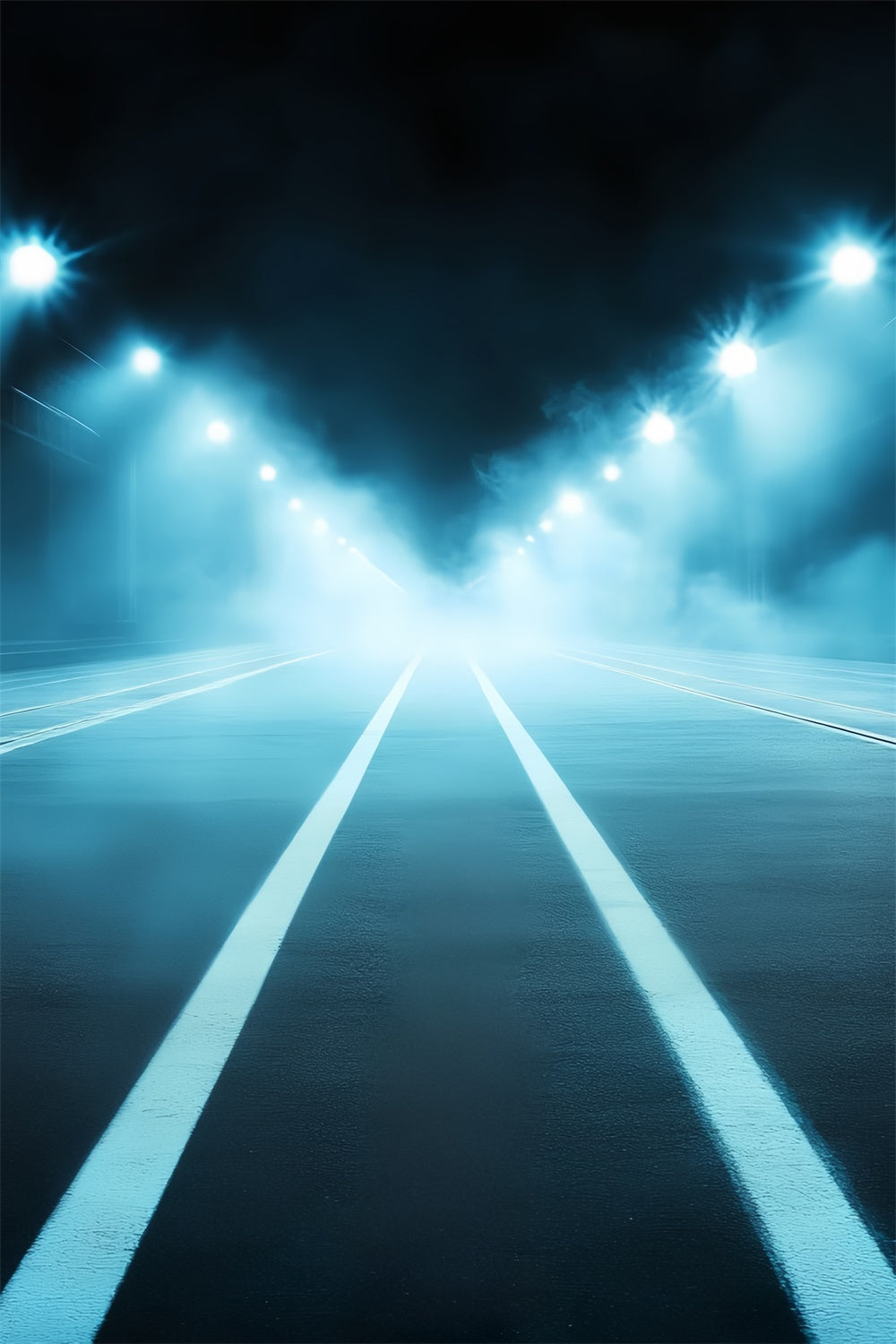 Sports Photography Backdrops Misty Night Race Lane Backdrop UK CSH4-388
