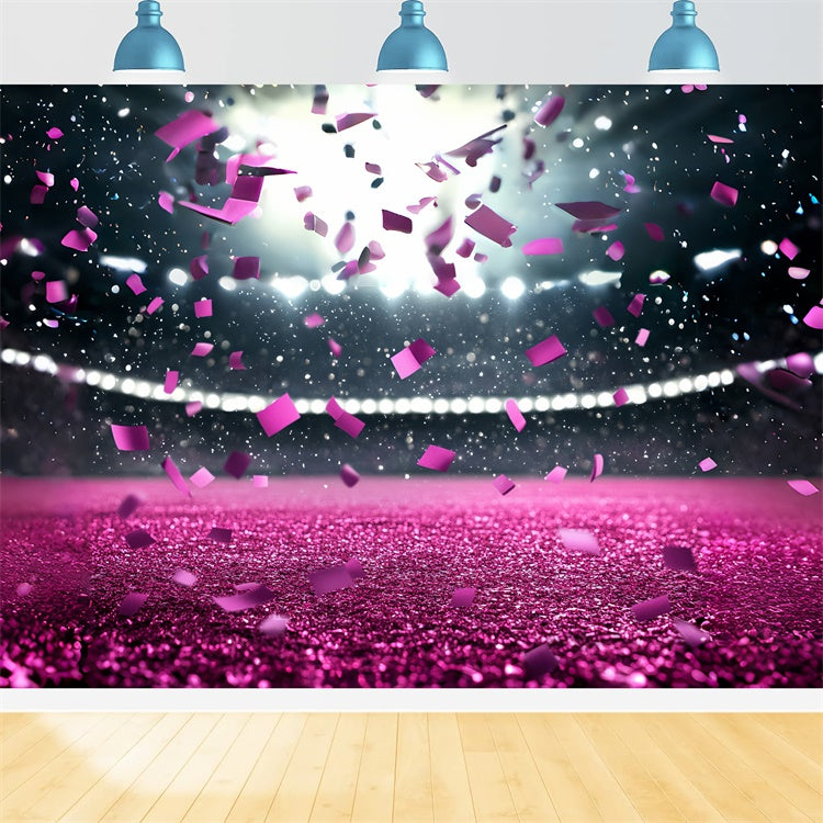 Sports Backdrop Sparkling Pink Confetti Stadium Backdrop UK CSH4-390