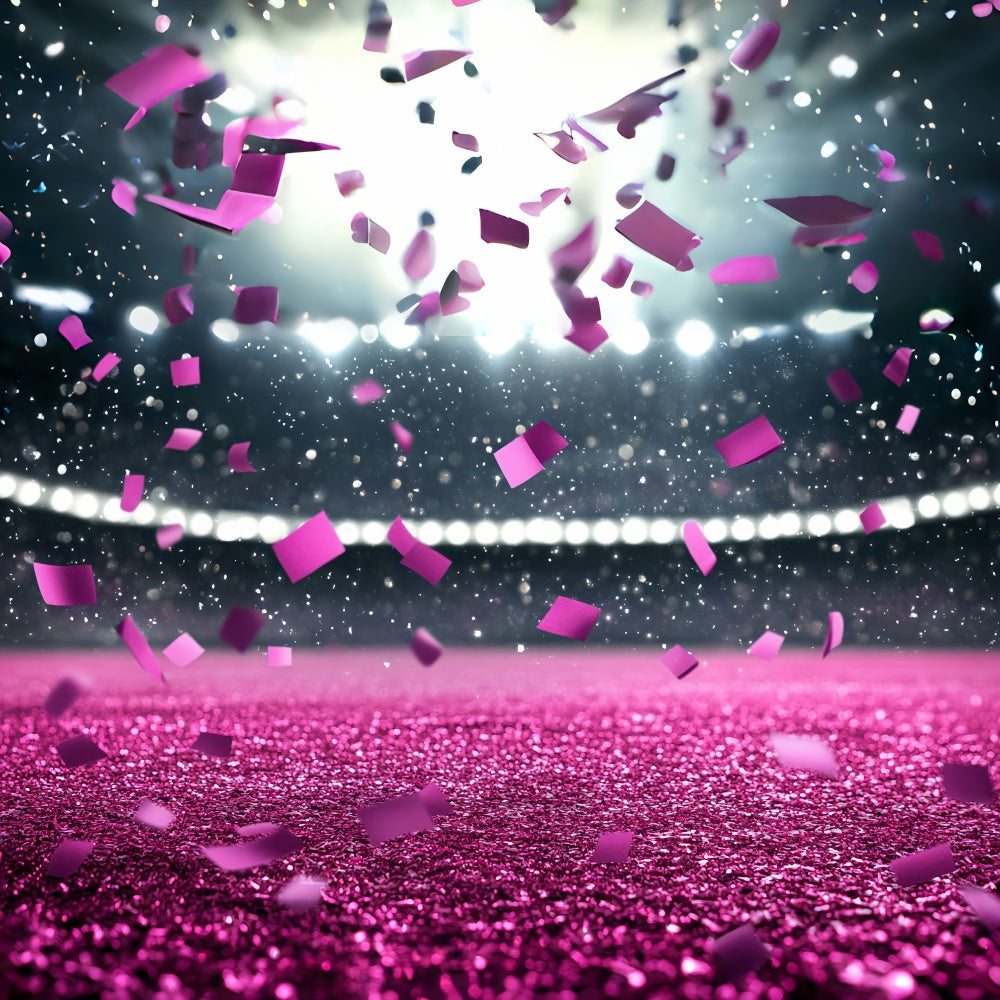 Sports Backdrop Sparkling Pink Confetti Stadium Backdrop UK CSH4-390