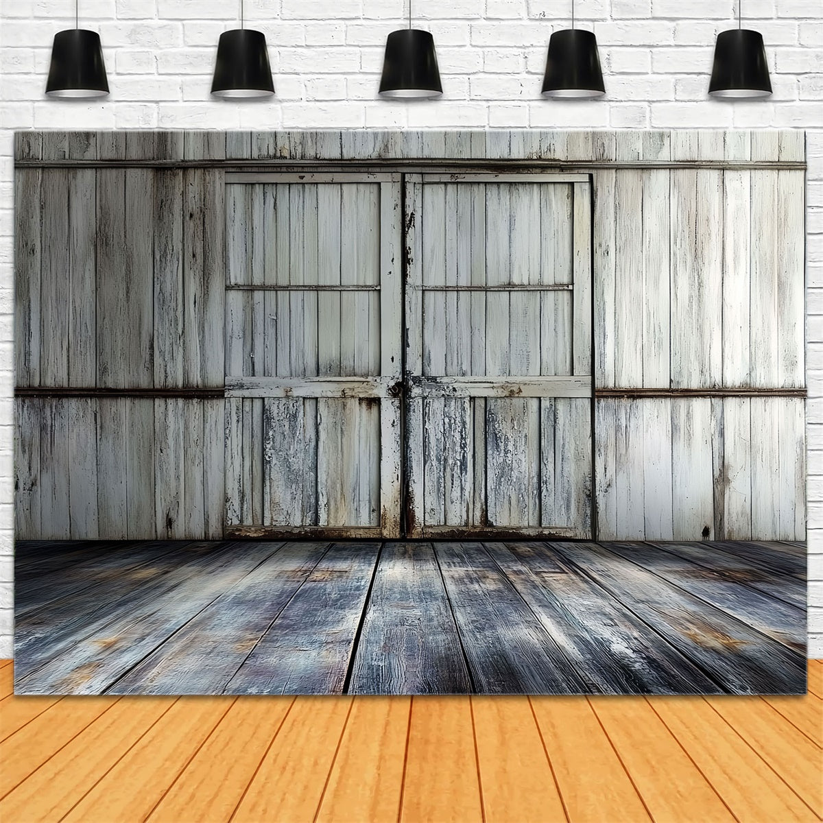 Retro Backdrops Rustic Farmhouse Barn Door Vintage Backdrops UK CSH4-396