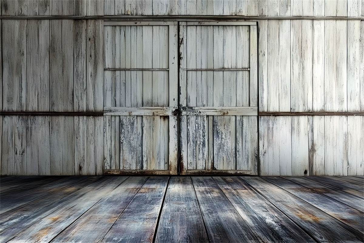 Retro Backdrops Rustic Farmhouse Barn Door Vintage Backdrops UK CSH4-396