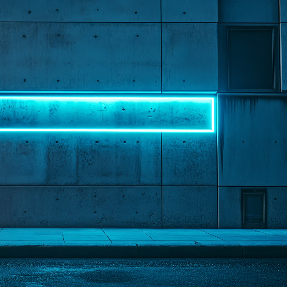 Architecture Backdrop Blue Neon Light Wall Backdrop UK CSH4-409