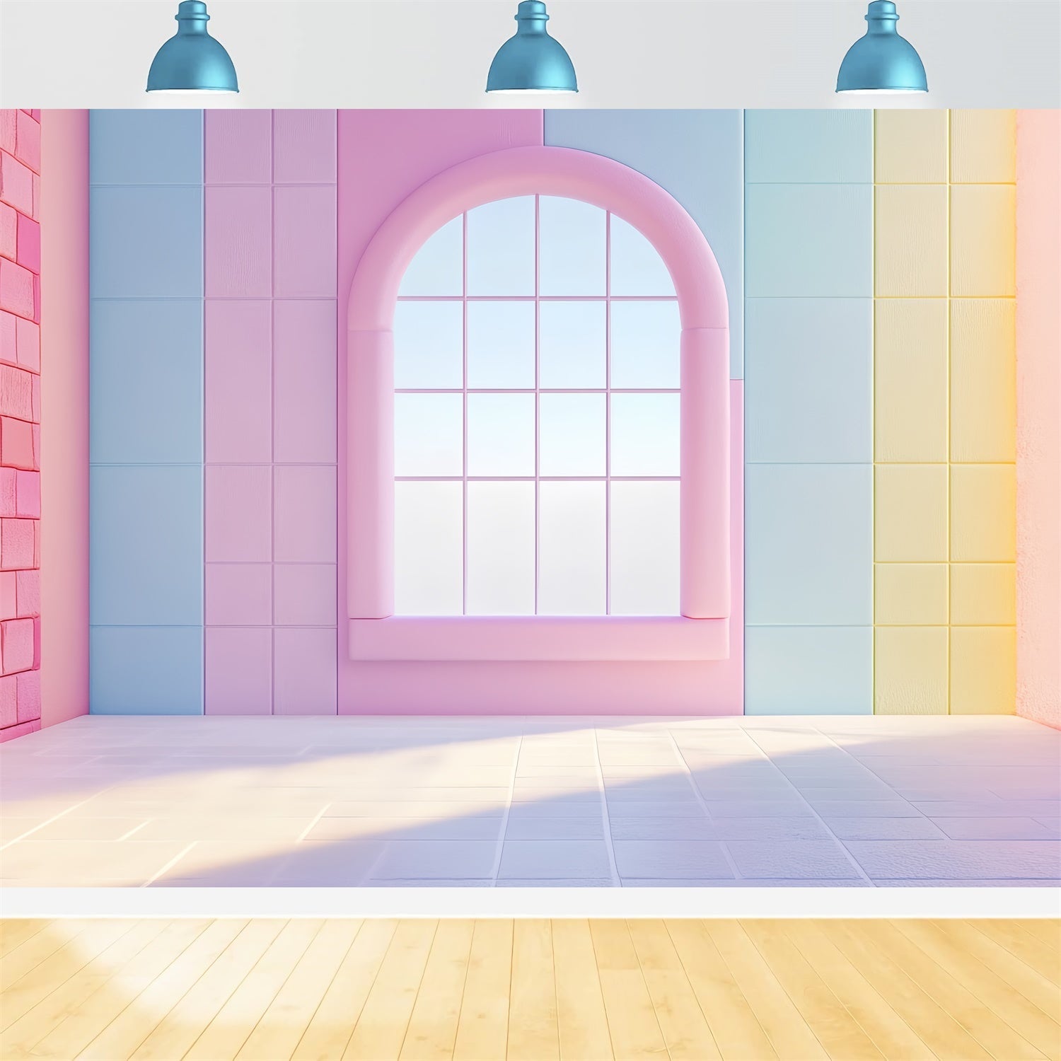 Architecture Backdrop Candy Window Arched Wall Backdrop UK CSH4-419