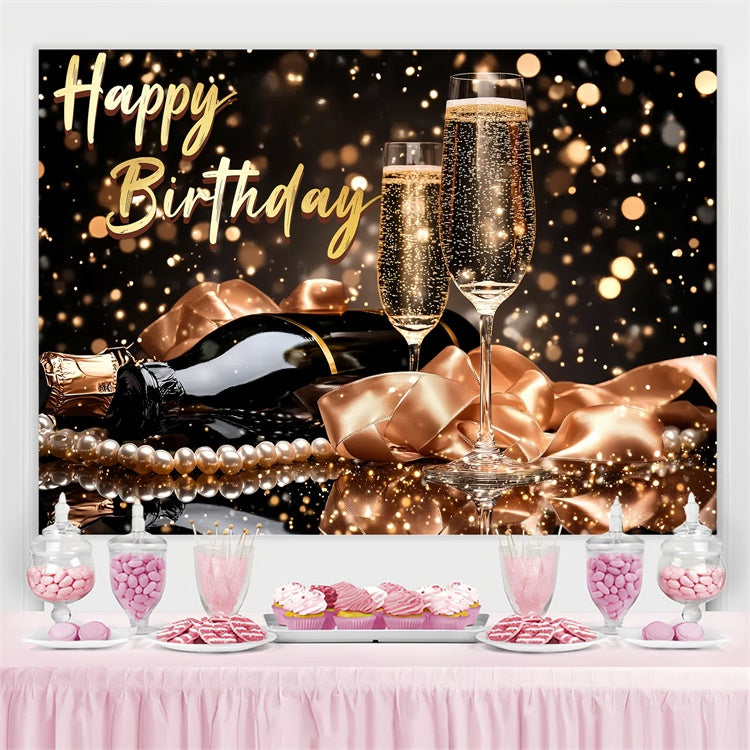 Custom Backdrops For Birthdays Elegant Pearl Champagne Backdrop UK CSH4-48
