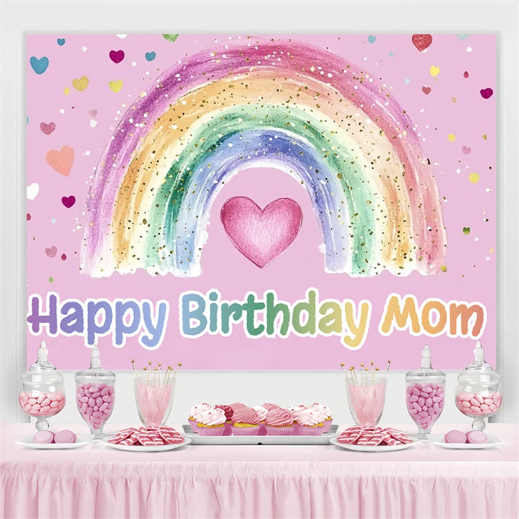 Custom Made Birthday Backdrops Watercolor Rainbow Glitter Backdrop UK CSH4-50