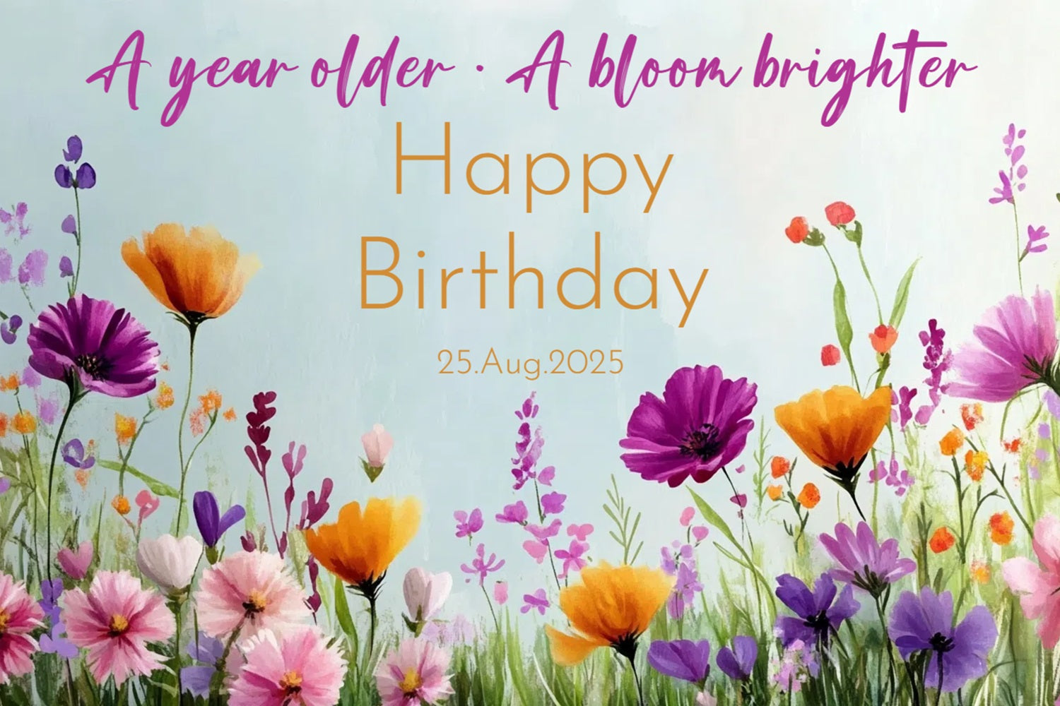 Birthday Photo Backdrop Blooming Meadow Floral Personalized Backdrop UK CSH4-55
