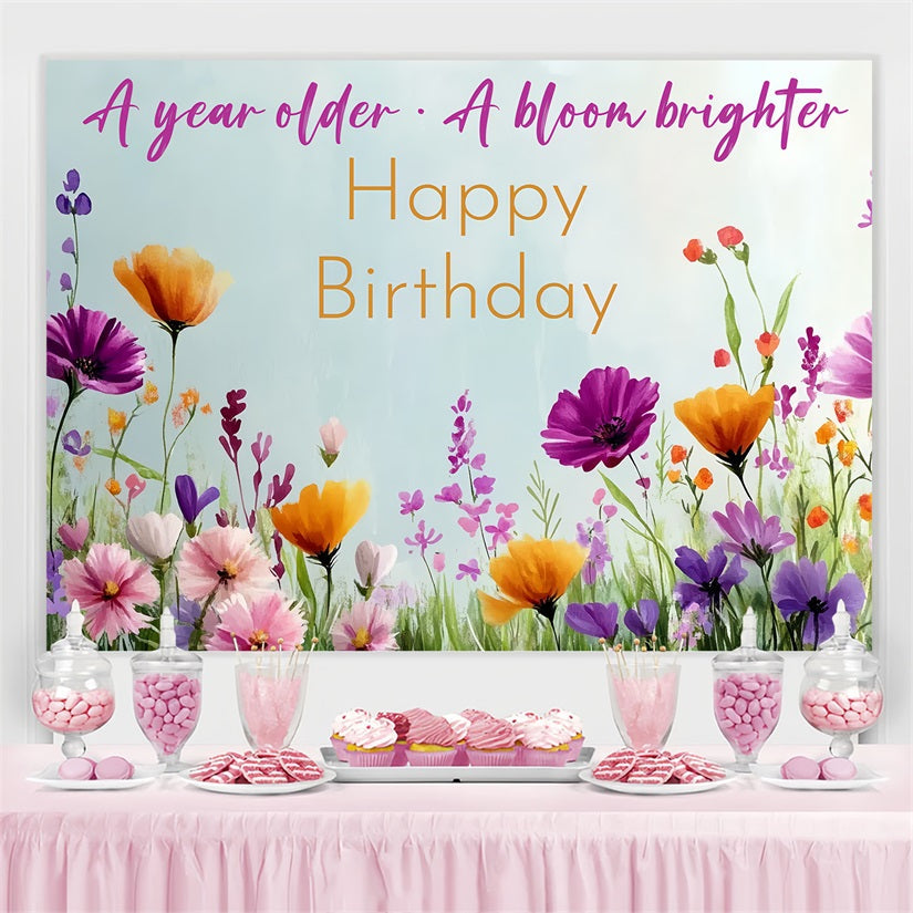 Birthday Photo Backdrop Blooming Meadow Floral Personalized Backdrop UK CSH4-55
