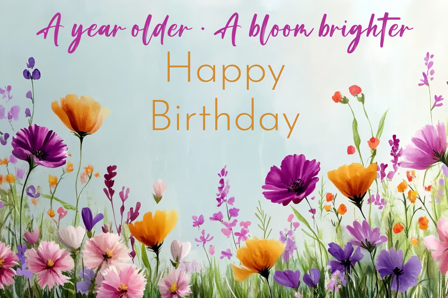 Birthday Photo Backdrop Blooming Meadow Floral Personalized Backdrop UK CSH4-55