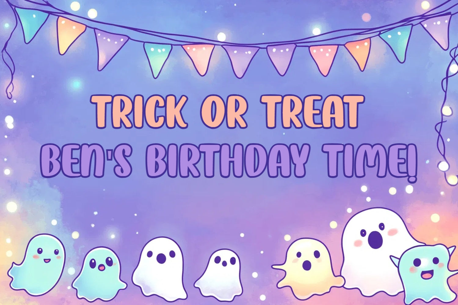 Halloween Birthday Backdrop Trick Or Treat Ghost Custom Backdrop UK CSH4-60