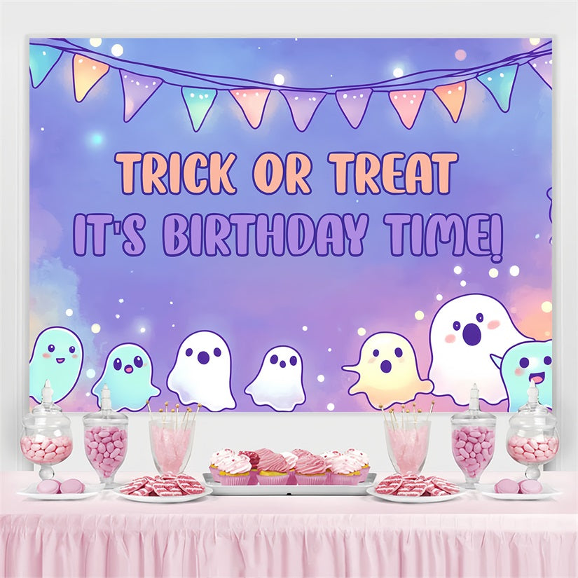 Halloween Birthday Backdrop Trick Or Treat Ghost Custom Backdrop UK CSH4-60