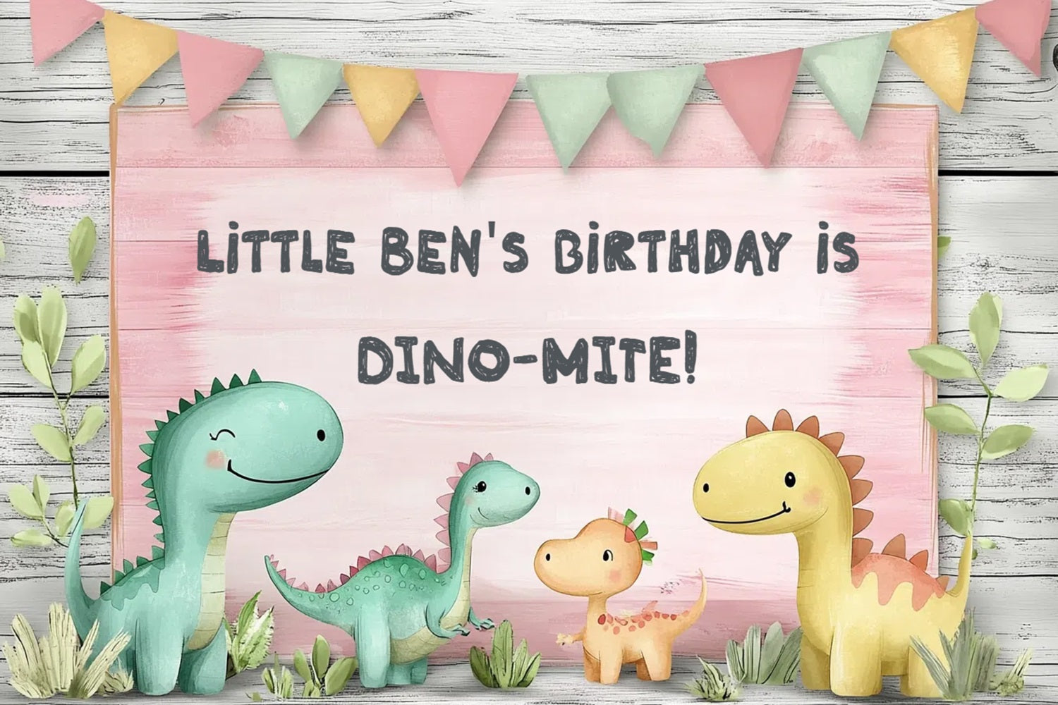 Custom Birthday Backdrops Cute Dinosaur Friends Backdrop UK CSH4-61
