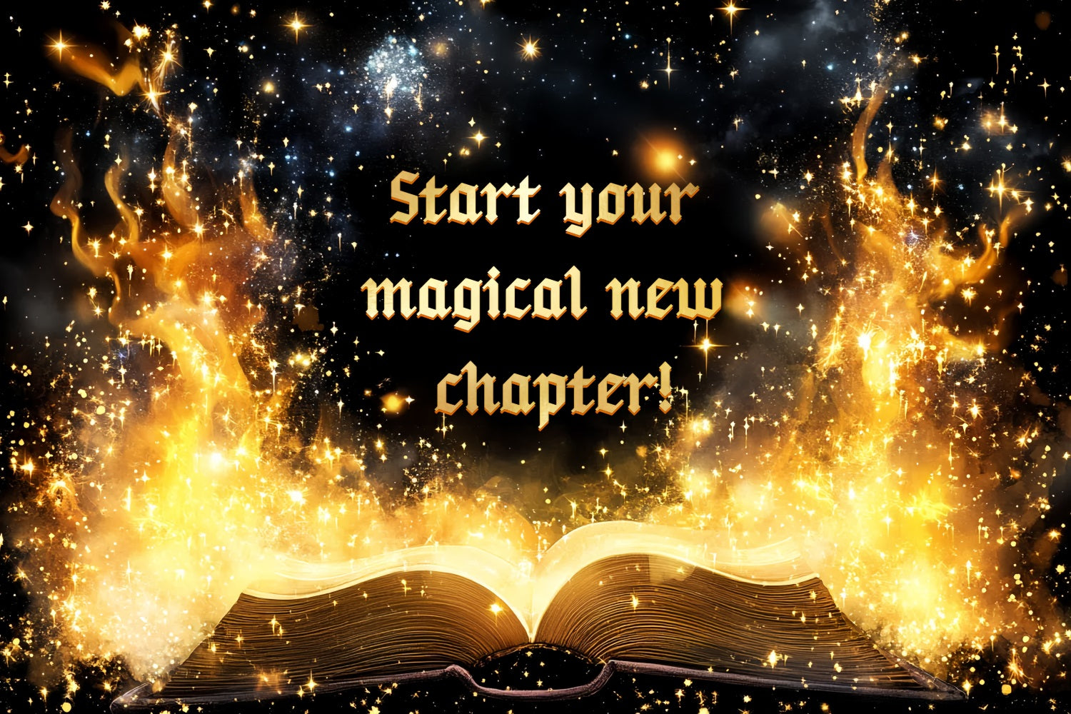 Customized Backdrop For Birthday Magical Book Glow Backdrop UK CSH4-62