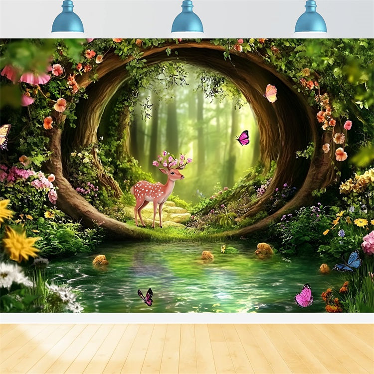 Fairy Forest Backdrop Archway Pool Fawn Backdrop UK CSH4-83
