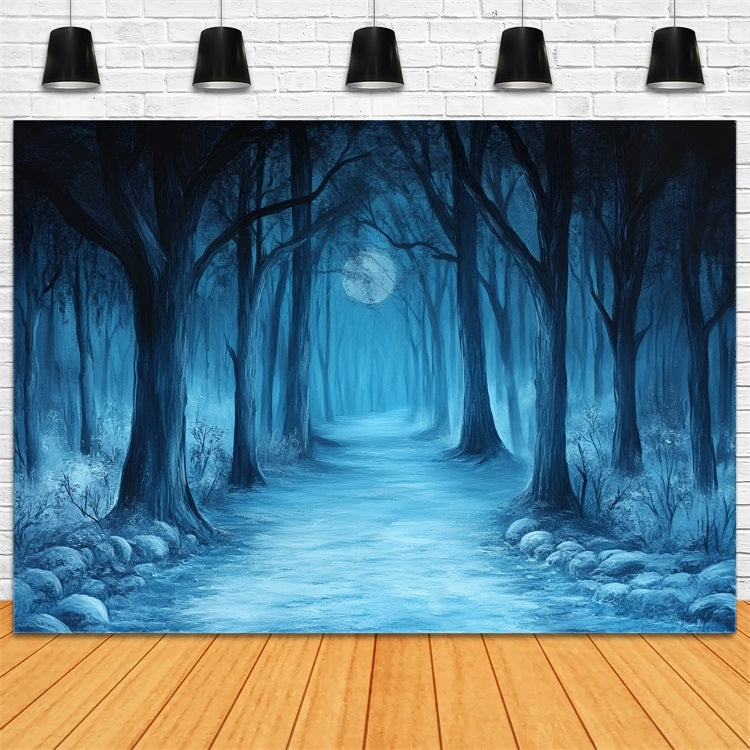 Woodland Backdrops Midnight Moonlit Forest Trail Backdrop UK CSH4-88