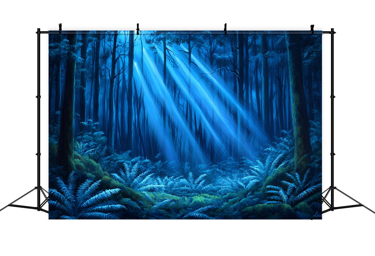 Enchanted Forest Backdrop Ideas Dreamy Blue Rays Forest Backdrop UK CSH4-97