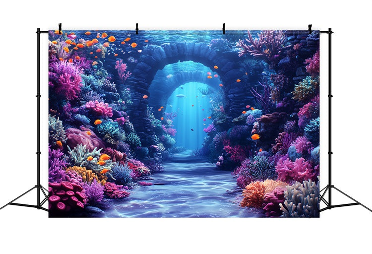 Underwater Backdrop Aquatic Arches Coral Summer Backdrop UK CSH5-100
