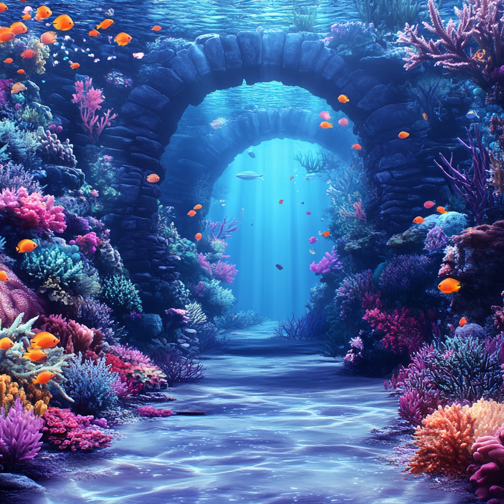 Underwater Backdrop Aquatic Arches Coral Summer Backdrop UK CSH5-100