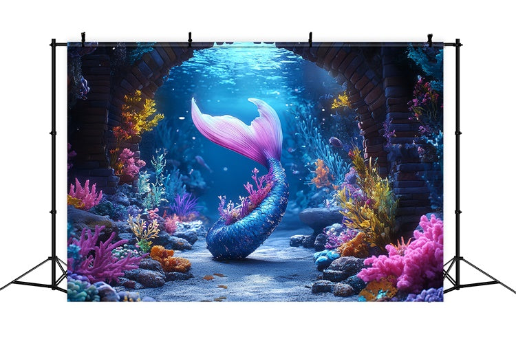 Summer Photo Backdrop Mermaid Arches Fantasy Backdrop UK CSH5-101