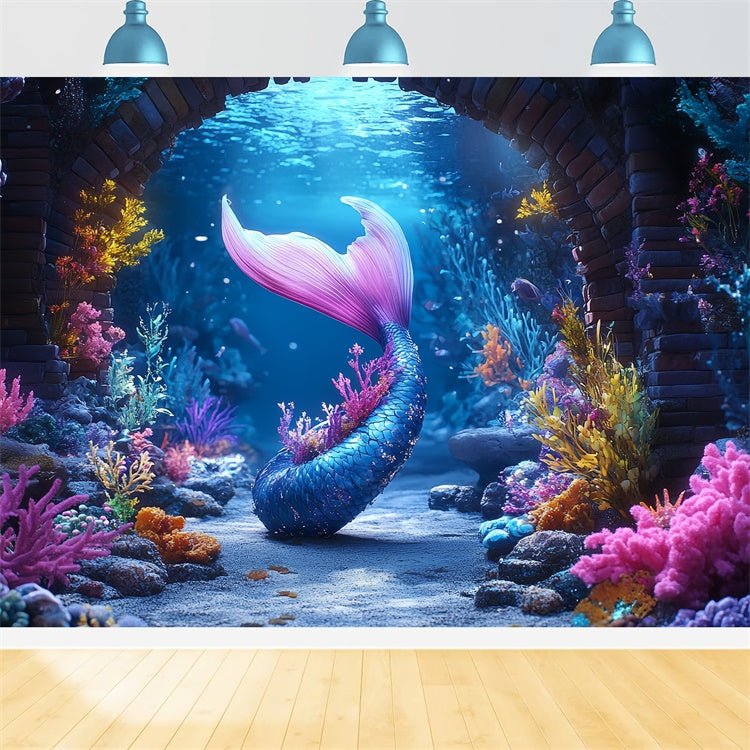 Summer Photo Backdrop Mermaid Arches Fantasy Backdrop UK CSH5-101
