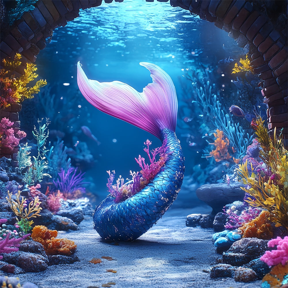 Summer Photo Backdrop Mermaid Arches Fantasy Backdrop UK CSH5-101
