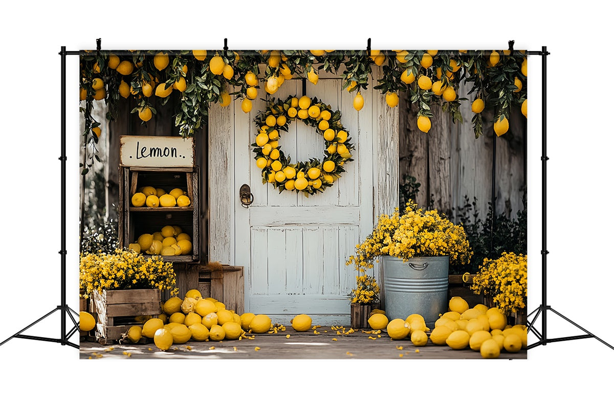 Lemon Backdrop Lemon Harvest Doorway Summer Backdrop UK CSH5-122
