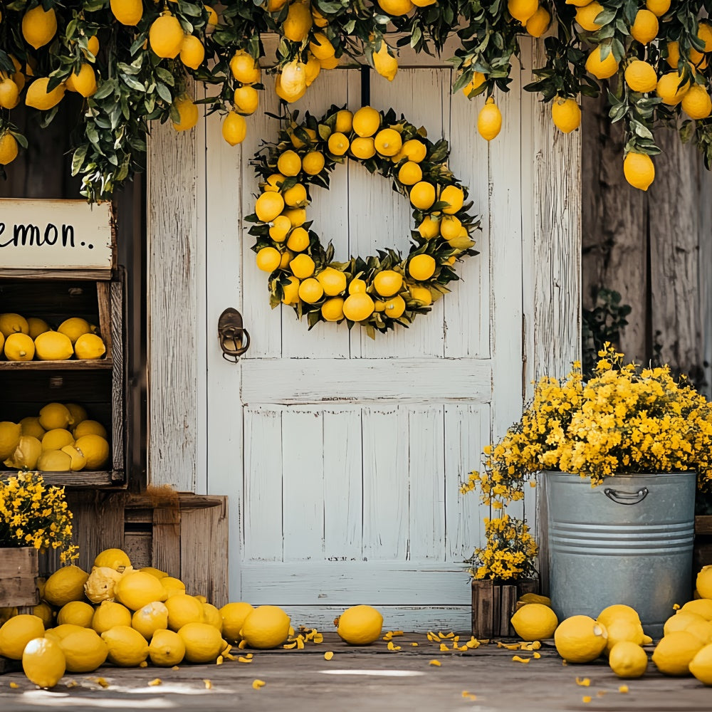 Lemon Backdrop Lemon Harvest Doorway Summer Backdrop UK CSH5-122