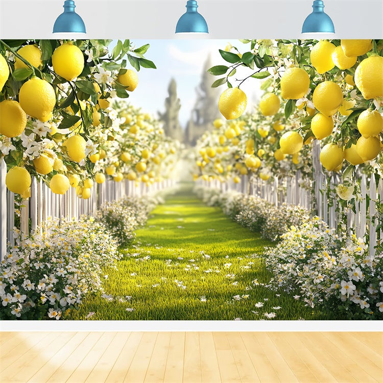 Lemon Backdrop Sunny Lemon Path Summer Backdrop UK CSH5-125