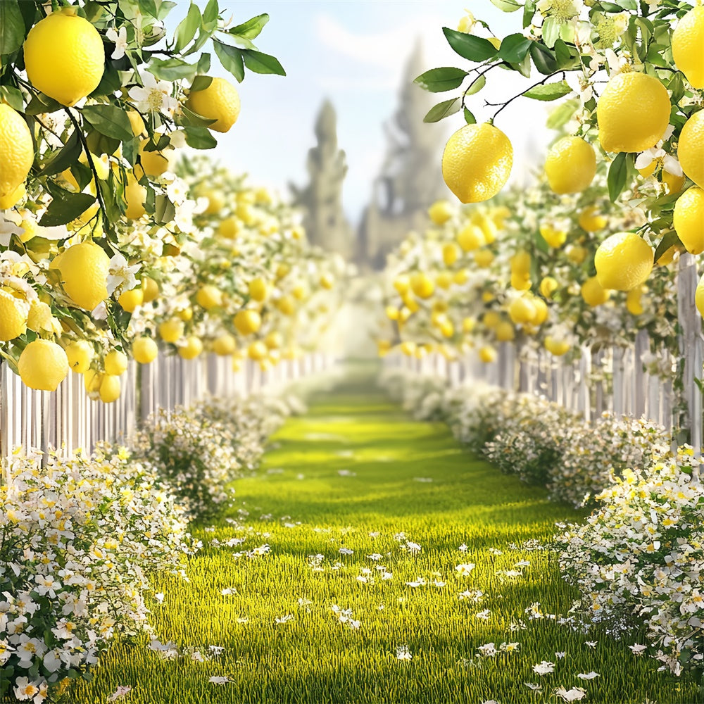 Lemon Backdrop Sunny Lemon Path Summer Backdrop UK CSH5-125