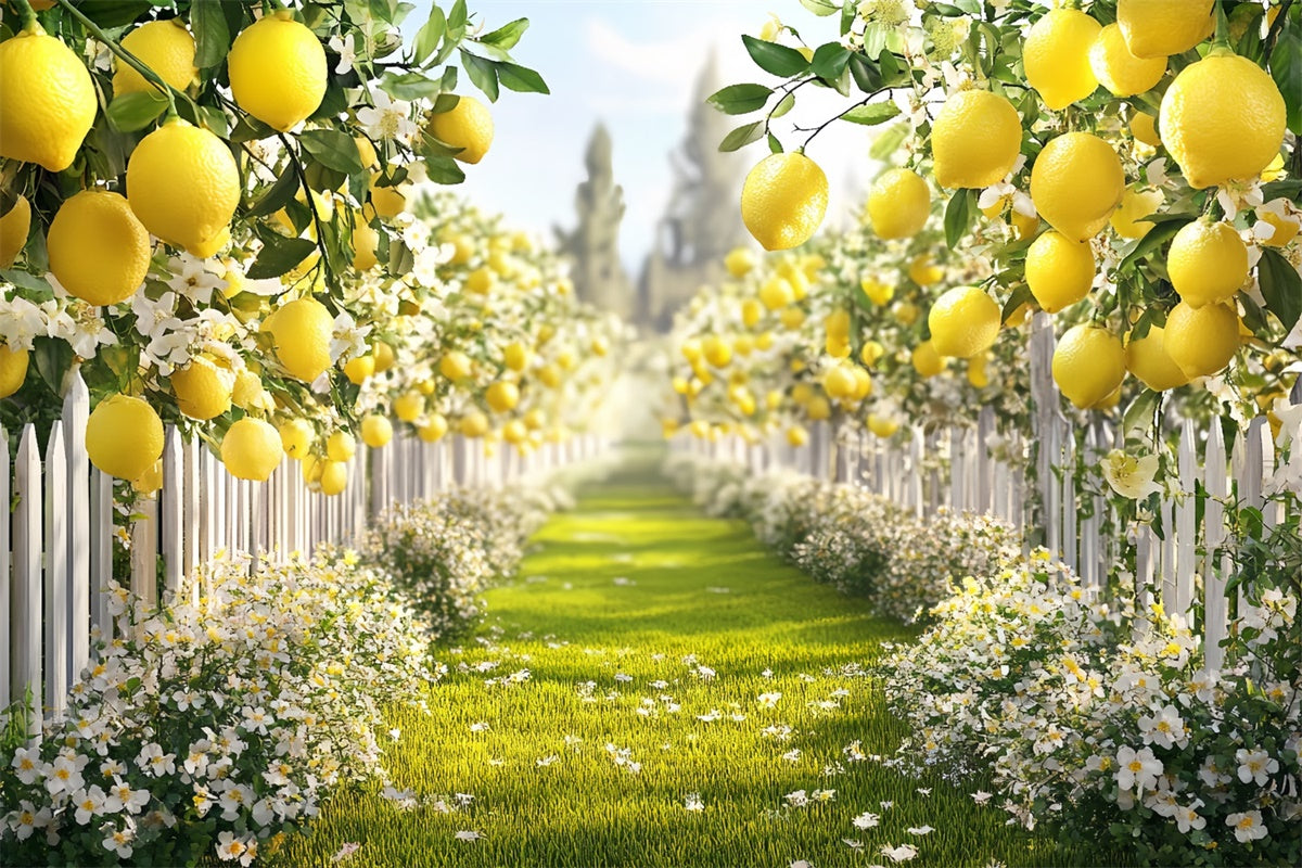 Lemon Backdrop Sunny Lemon Path Summer Backdrop UK CSH5-125