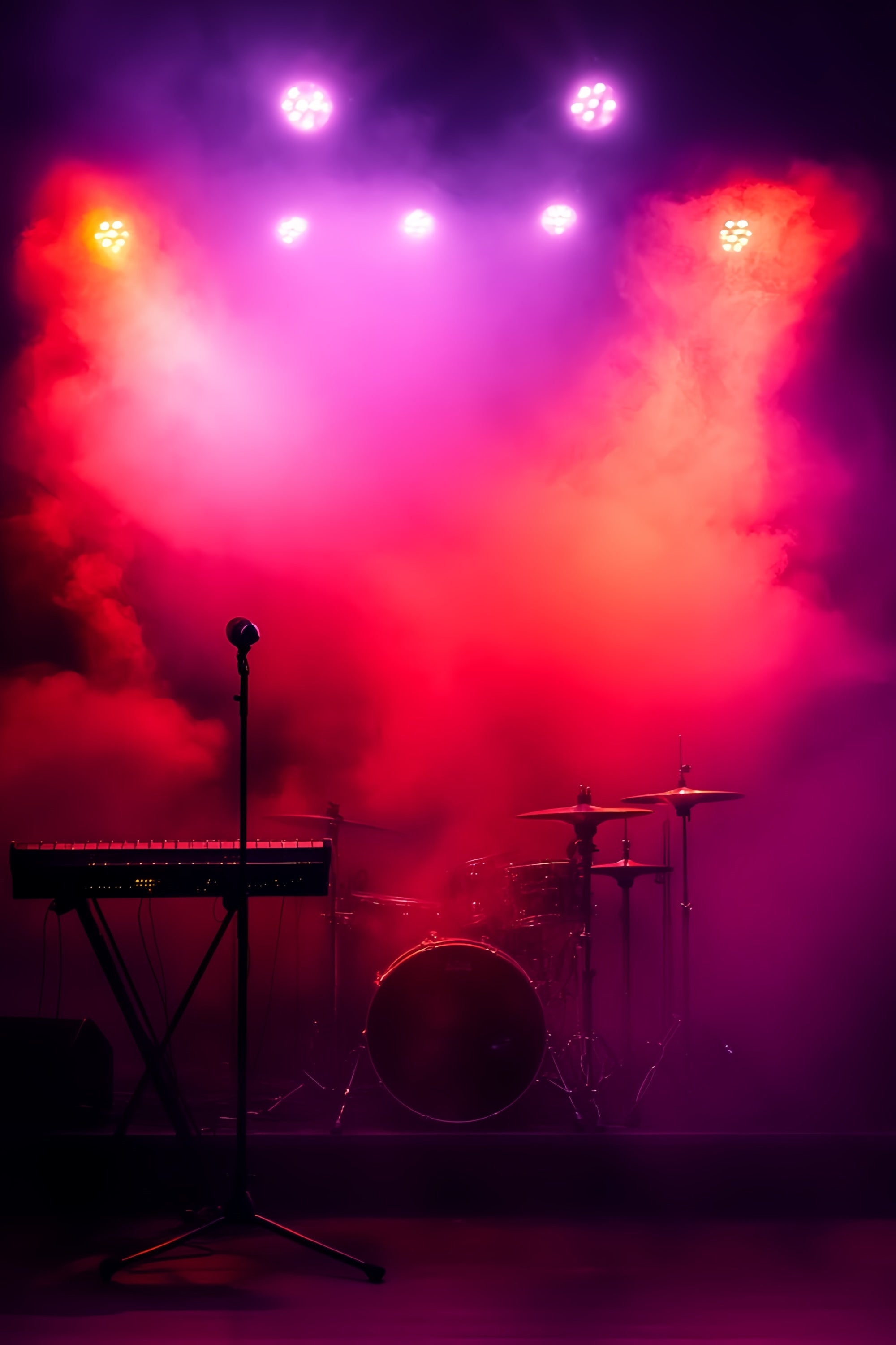 Concert Stage Backdrop Smoke Lights Concert Night Backdrop UK CSH5-151