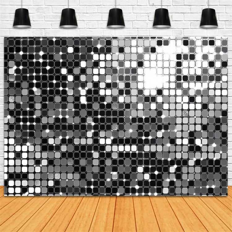 70s Photo Backdrop Vintage Mirror Disco Grid Backdrop UK CSH5-171