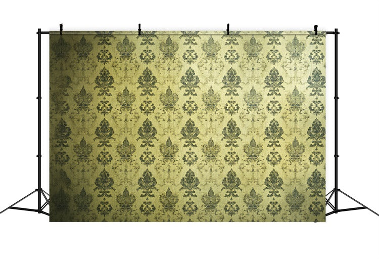70s Photo Backdrop Faded Luxury Gold Damask Backdrop UK CSH5-178