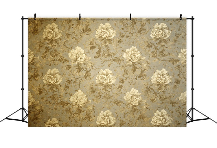 70s Backdrop Elegant Rose Pattern Vintage Backdrop UK CSH5-179