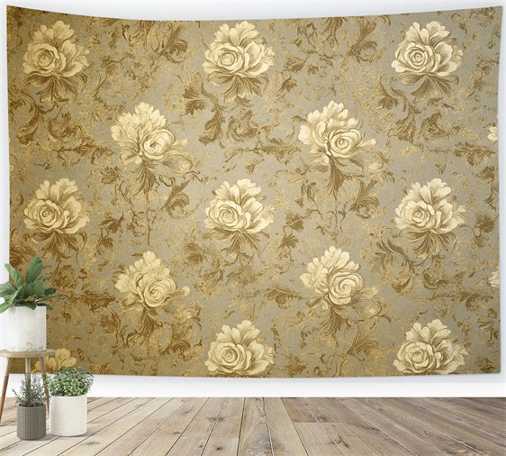 70s Backdrop Elegant Rose Pattern Vintage Backdrop UK CSH5-179