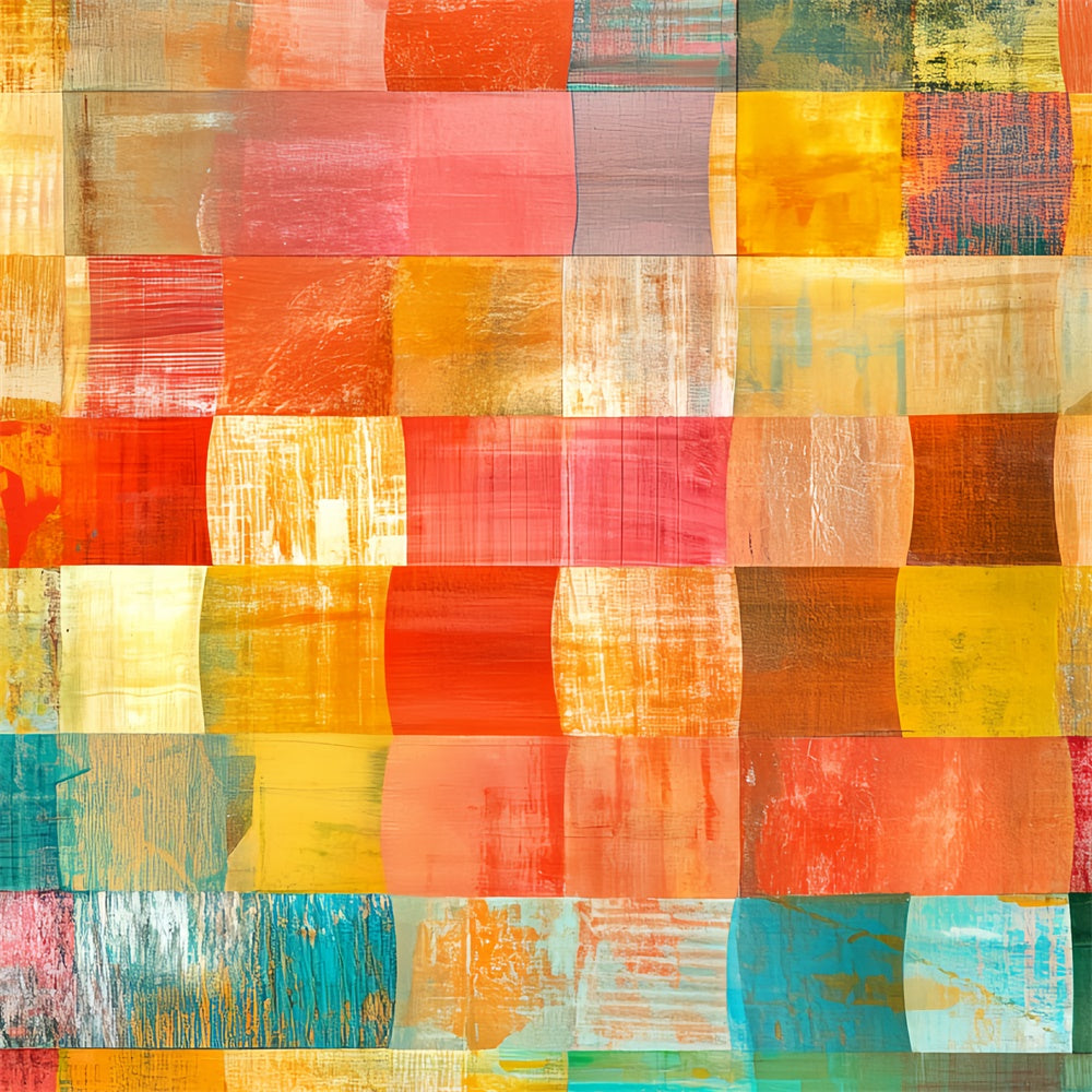 70s Photo Backdrop Vibrant Paint Grid Retro Backdrop UK CSH5-180