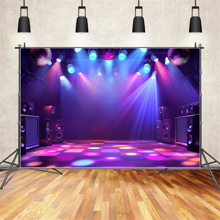 80's Backdrop Club Disco Lights Speaker Vintage Backdrop UK CSH5-184