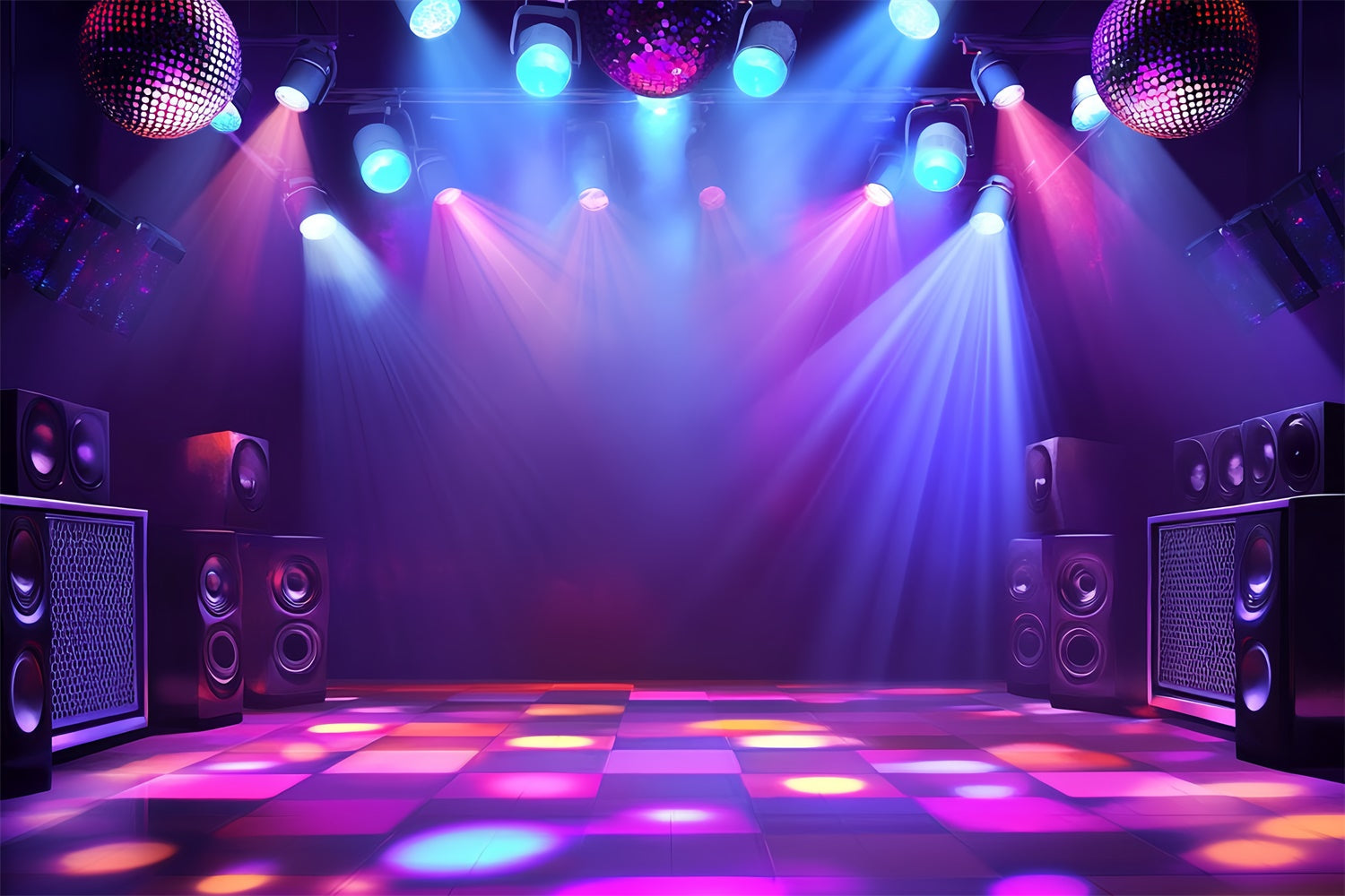 80's Backdrop Club Disco Lights Speaker Vintage Backdrop UK CSH5-184