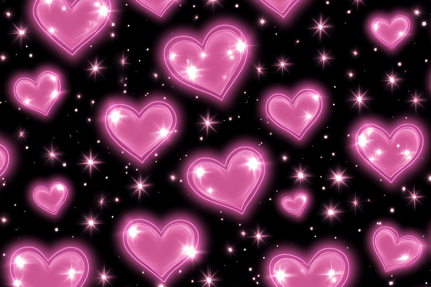 90s Photography Backdrops Neon Heart Glowing Backdrop UK CSH5-194