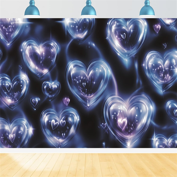 90s Photo Backdrop Dreamy Blue Heart Fantasy Backdrop UK CSH5-197