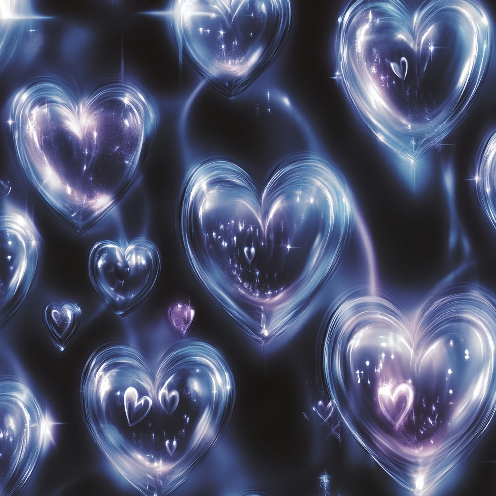 90s Photo Backdrop Dreamy Blue Heart Fantasy Backdrop UK CSH5-197